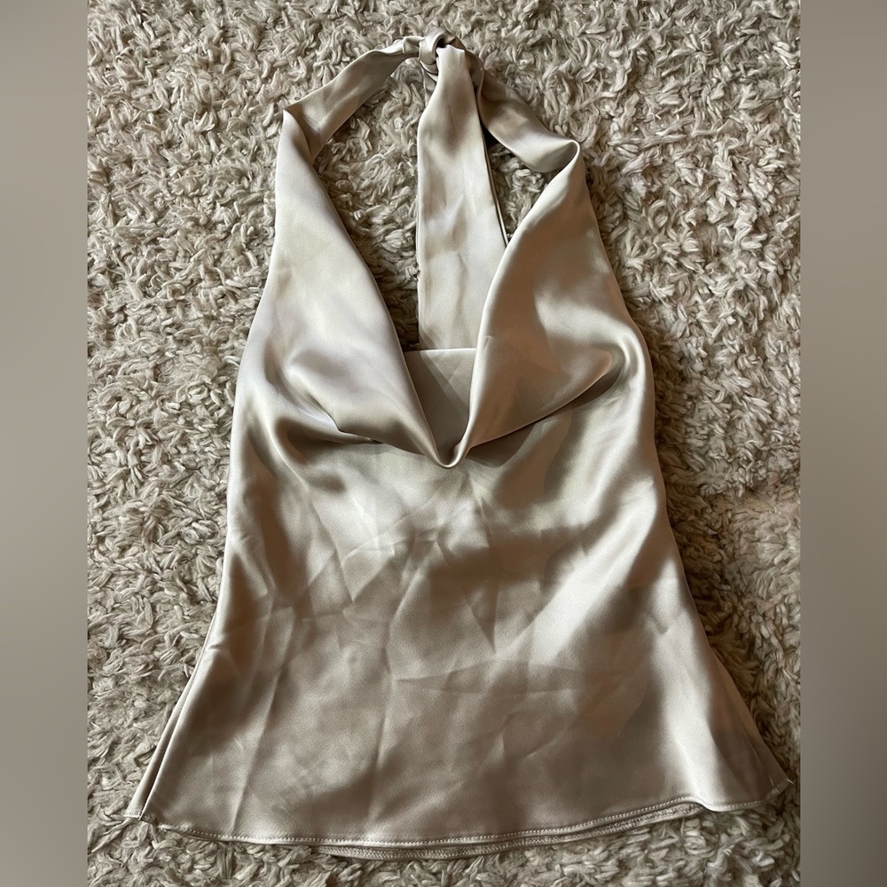 Zara Satin Effect Halter Top